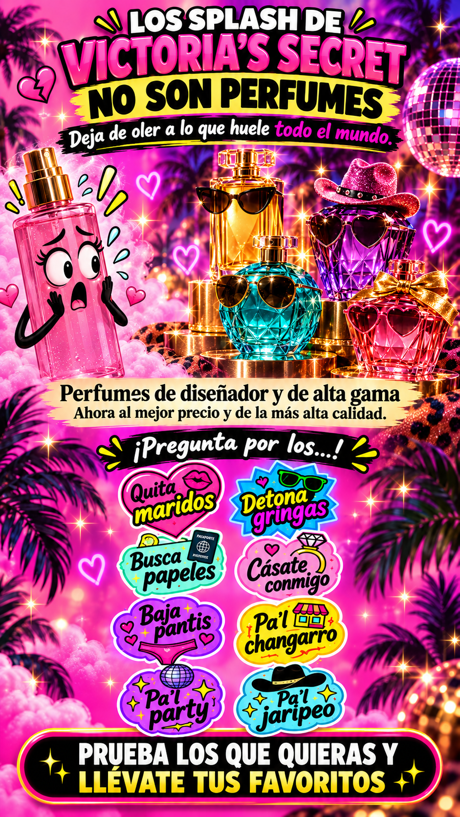 Perfumes de diseñador con humor pop: prueba los que quieras y llévate tus favoritos.